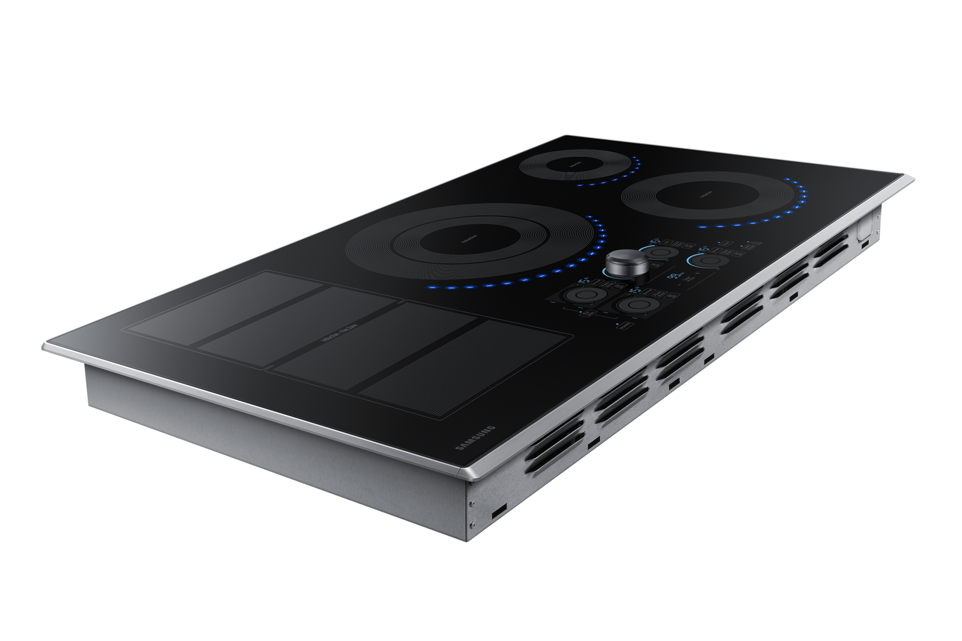 36" Smart Induction Cooktop in Stainless Steel L-Perspective Silver 