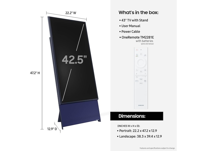 43" Class The Sero QLED 4K (2022) Navy Blue
