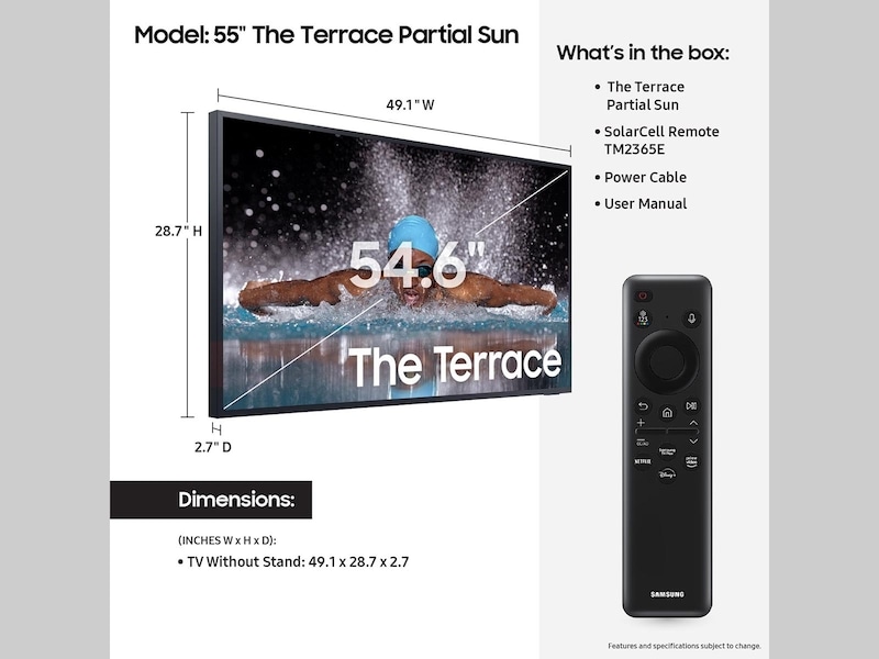 55" Class The Terrace Partial Sun Neo QLED 4K LST7D Black