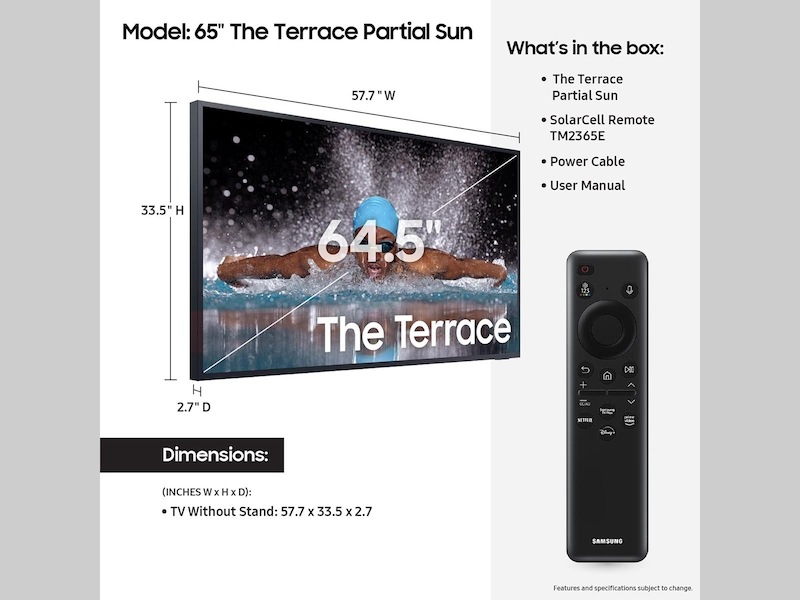 65" Class The Terrace Partial Sun Neo QLED 4K LST7D Black
