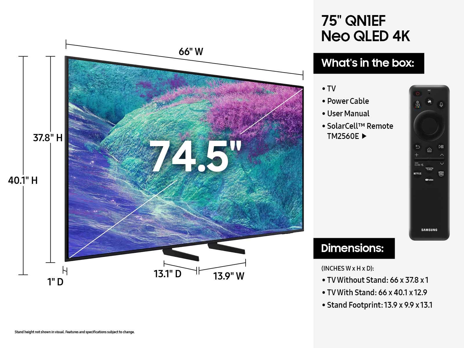 75" Class Neo QLED 4K QN1EF Samsung Vision AI Smart TV (2025)