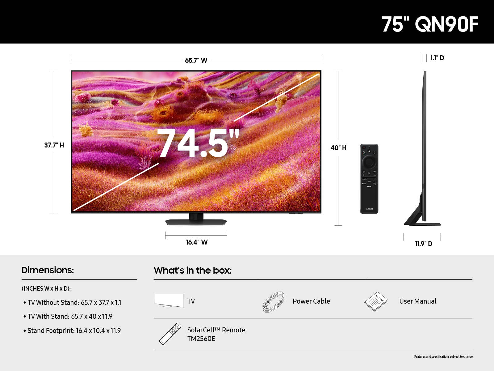 75&quot; Class Neo QLED 4K QN90F Samsung Vision AI Smart TV (2025) Black