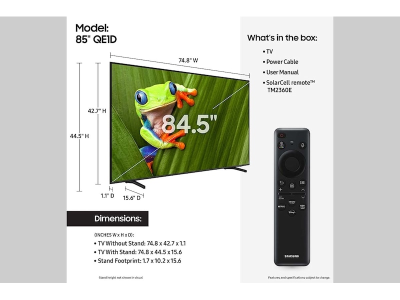 QLED 4K QE1D Tizen OS Smart TV (2024) Black