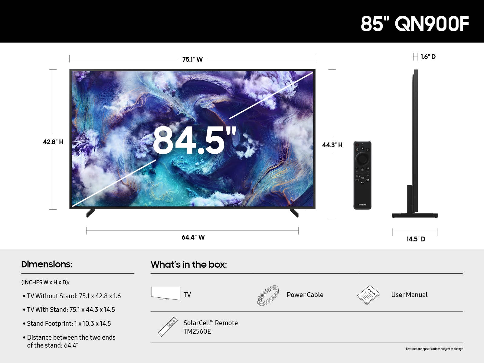 85&quot; Class Neo QLED 8K QN900F Samsung Vision AI Smart TV (2025) Black