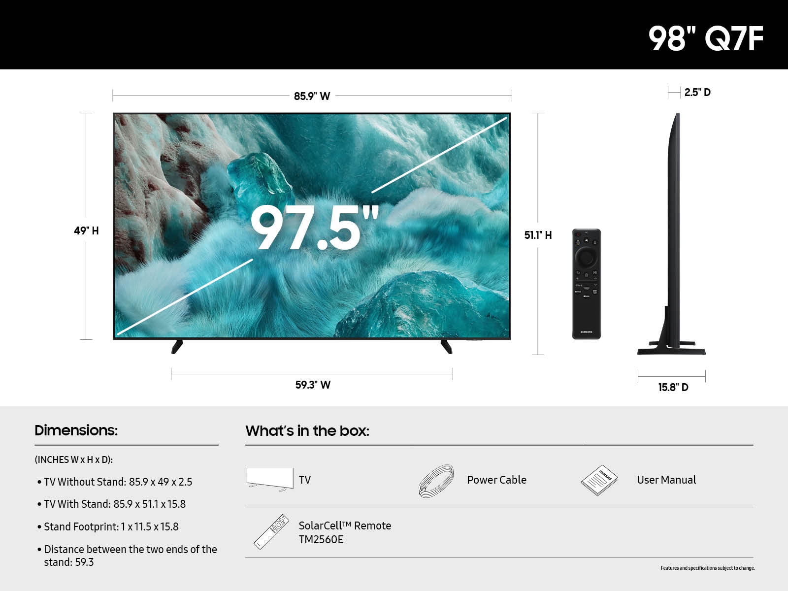 98&quot; Class QLED Q7F 4K Samsung Vision AI Smart TV (2025) Black