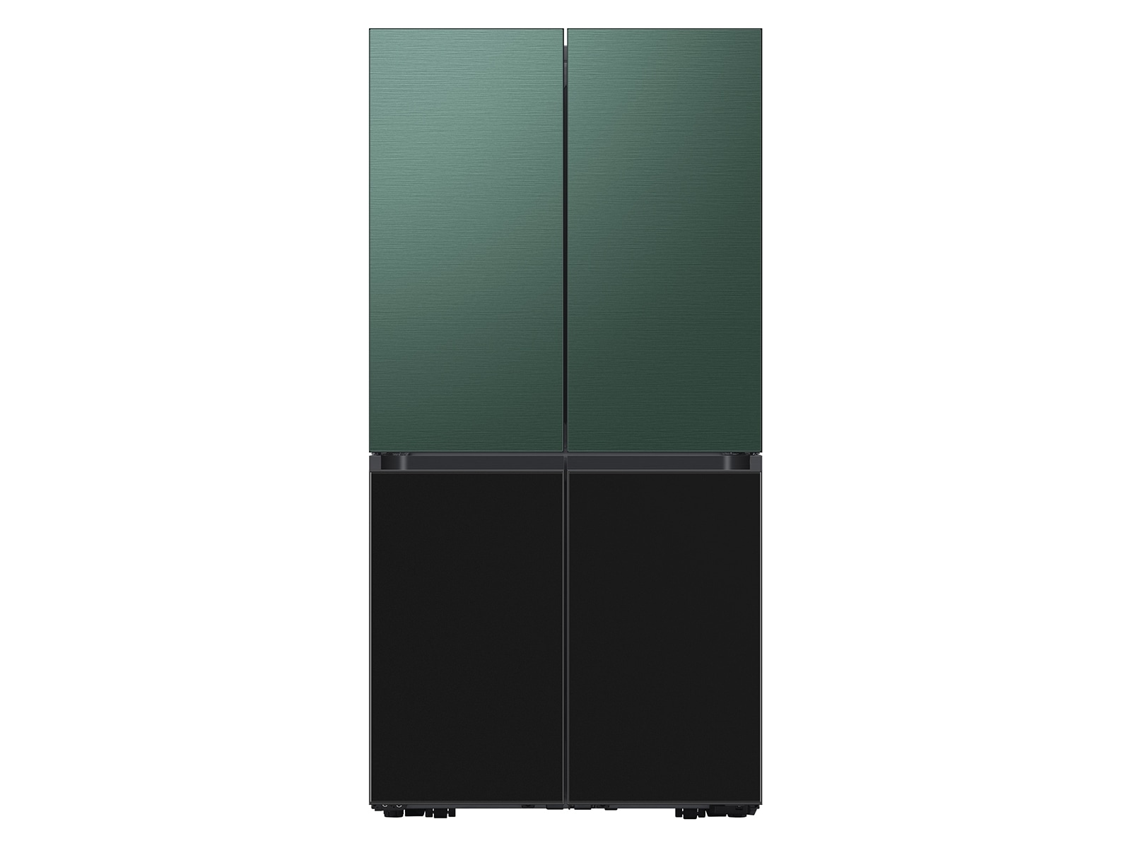 Bespoke 4-Door Flex™ Refrigerator Panel in White Glass - Bottom Panel Mocha Gray