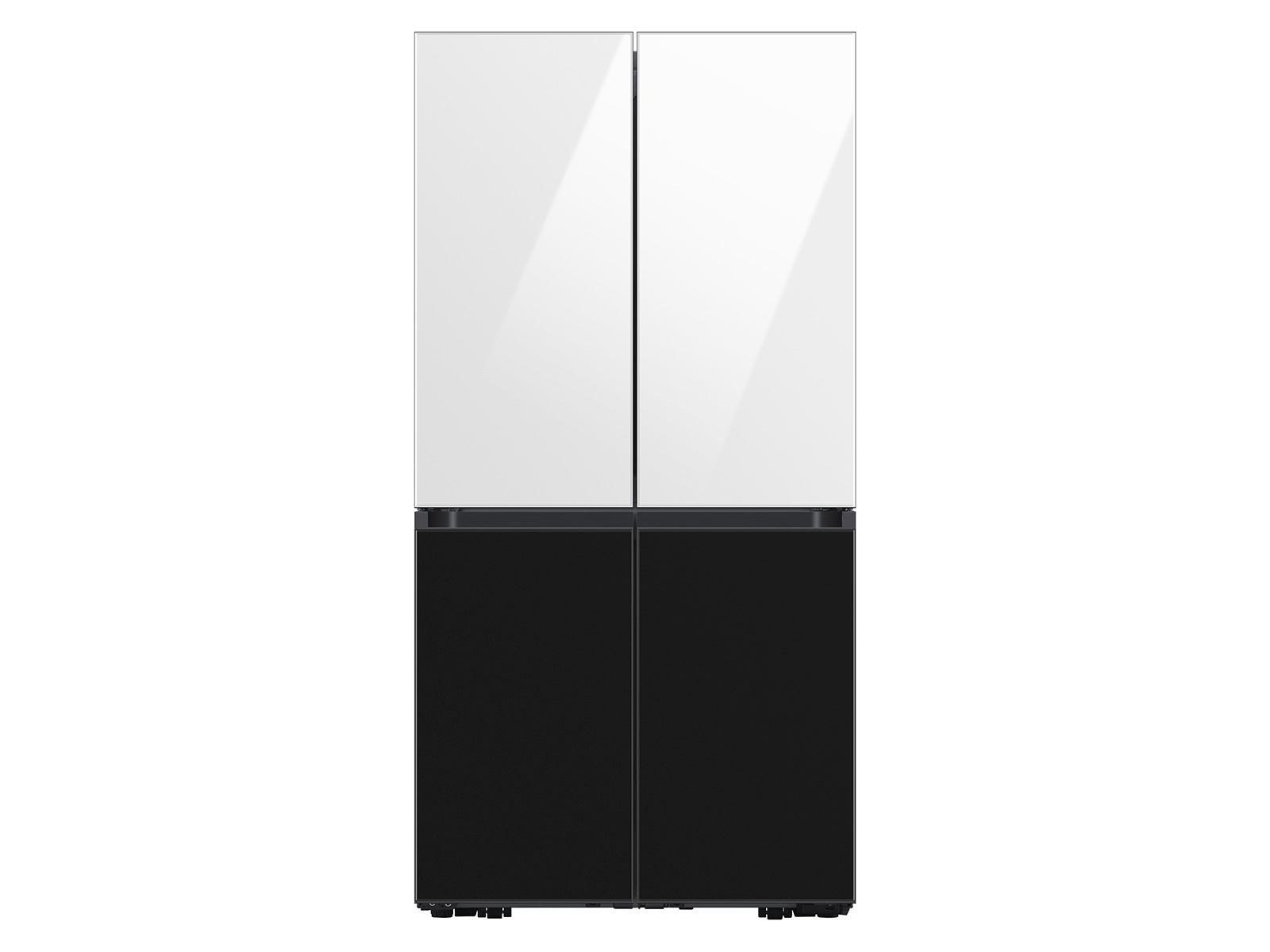 Bespoke 4-Door Flex™ Refrigerator Panel in White Glass - Bottom Panel Mocha Gray