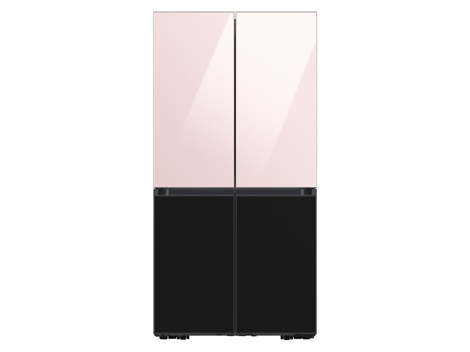 Bespoke 4-Door Flex™ Refrigerator Panel in White Glass - Bottom Panel Mocha Gray
