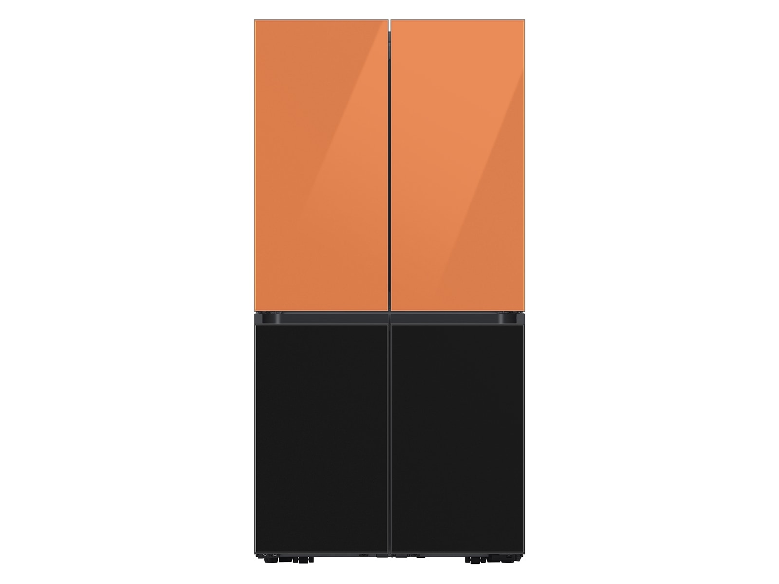 Bespoke 4-Door Flex™ Refrigerator Panel in White Glass - Bottom Panel Mocha Gray