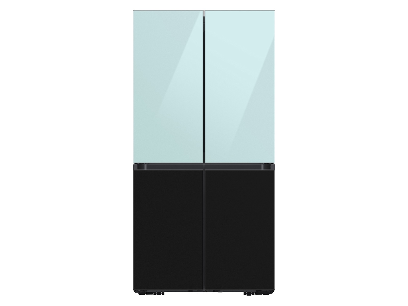Bespoke 4-Door Flex™ Refrigerator Panel in White Glass - Bottom Panel Mocha Gray