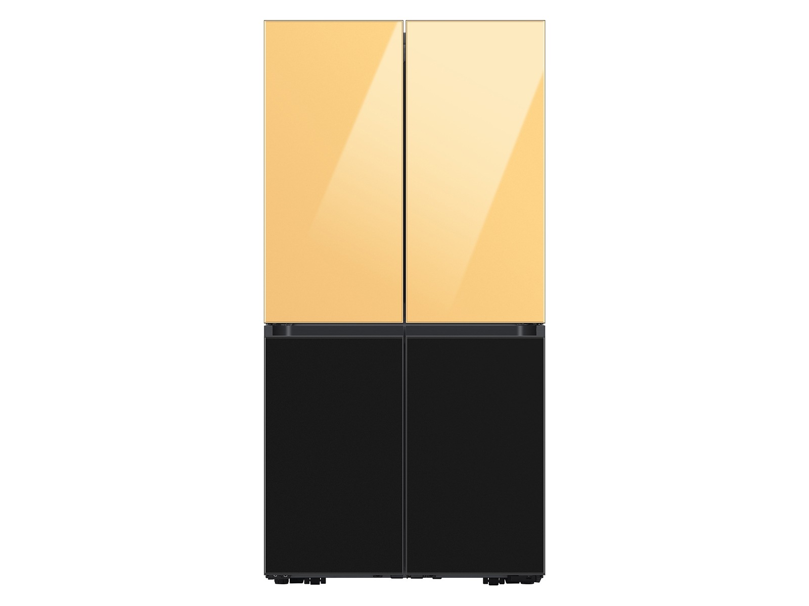 Bespoke 4-Door Flex™ Refrigerator Panel in White Glass - Bottom Panel Mocha Gray