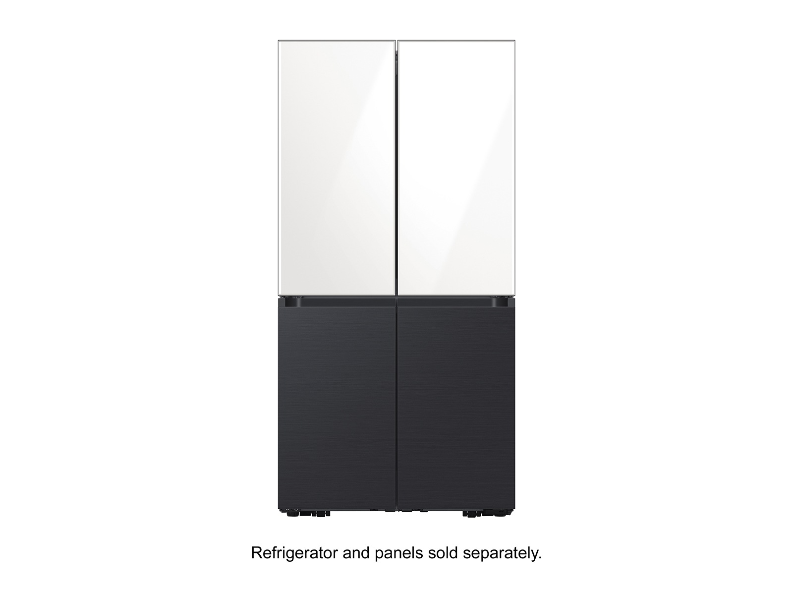 Bespoke 4-Door Flex™ Refrigerator Panel in White Glass - Bottom Panel Black