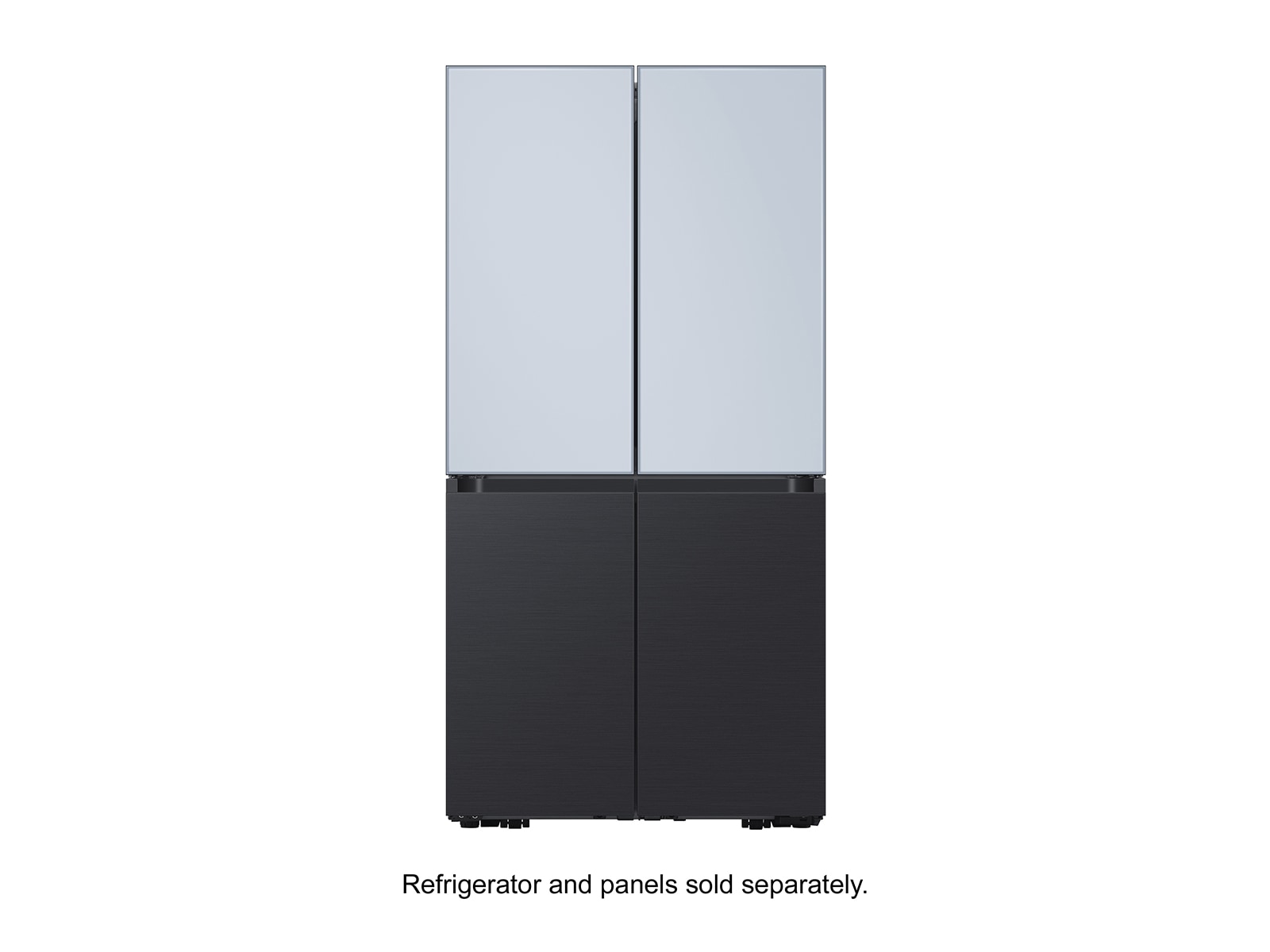 Bespoke 4-Door Flex™ Refrigerator Panel in White Glass - Bottom Panel Black