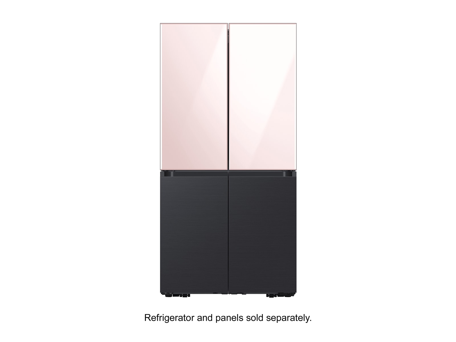 Bespoke 4-Door Flex™ Refrigerator Panel in White Glass - Bottom Panel Black