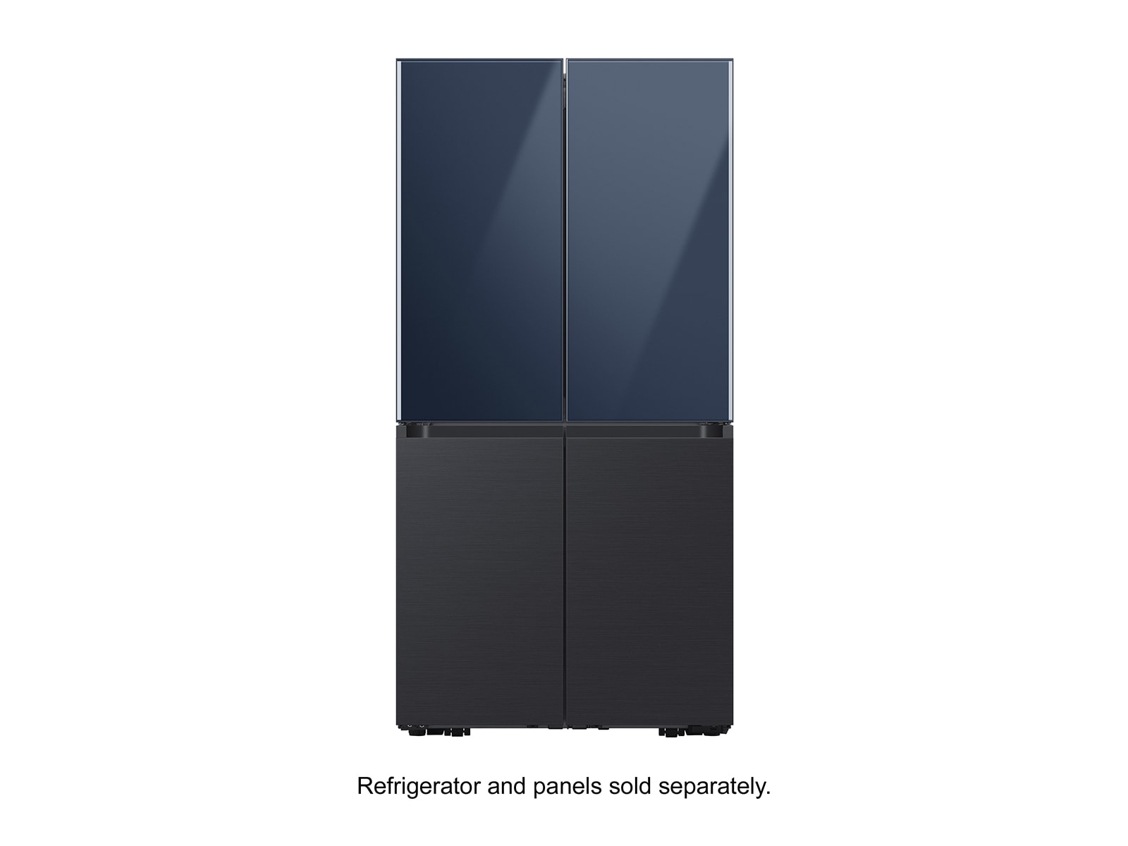 Bespoke 4-Door Flex™ Refrigerator Panel in White Glass - Bottom Panel Black