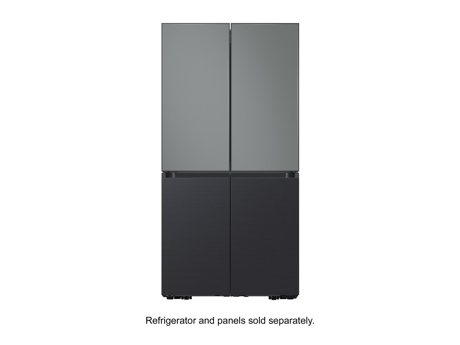 Bespoke 4-Door Flex™ Refrigerator Panel in White Glass - Bottom Panel Black
