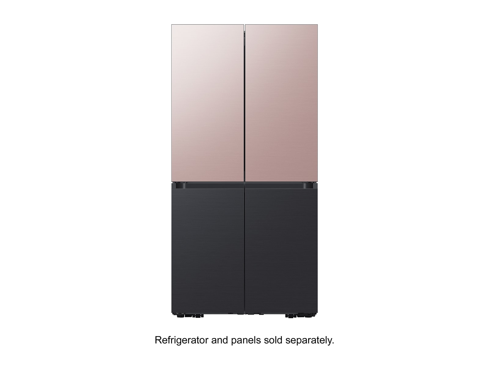 Bespoke 4-Door Flex™ Refrigerator Panel in White Glass - Bottom Panel Black