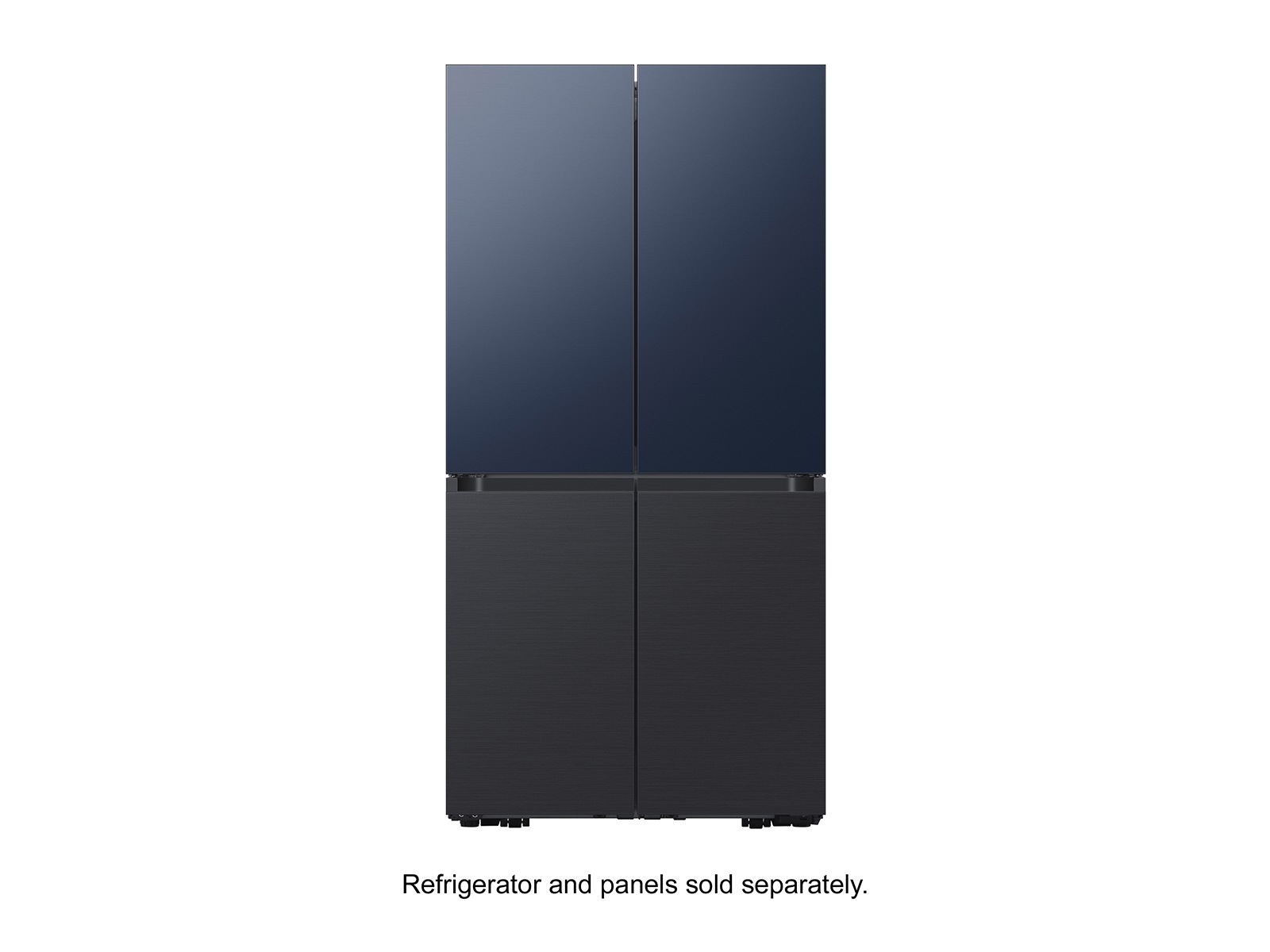 Bespoke 4-Door Flex™ Refrigerator Panel in White Glass - Bottom Panel Black