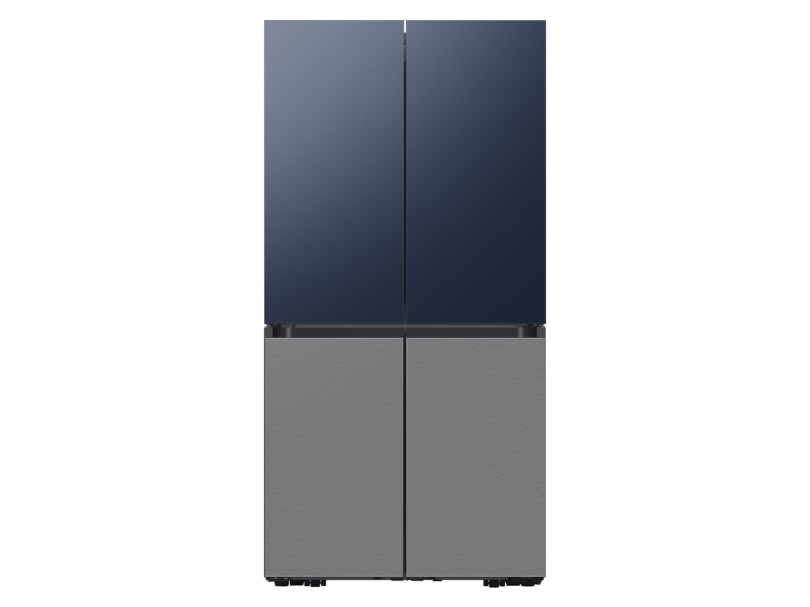 Bespoke 4-Door Flex™ Refrigerator Panel in White Glass - Bottom Panel Silver