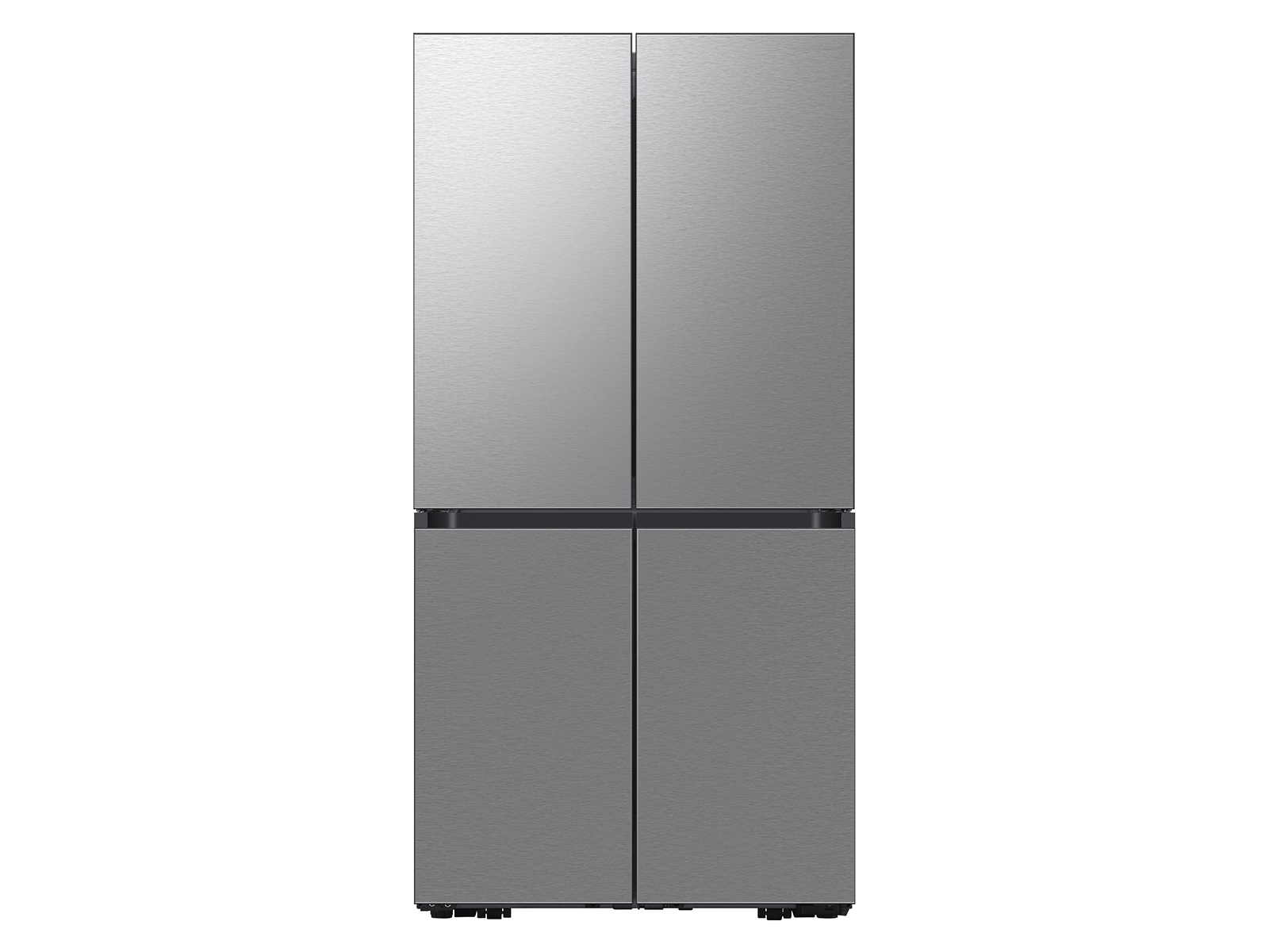 Bespoke 4-Door Flex™ Refrigerator Panel in White Glass - Bottom Panel Silver