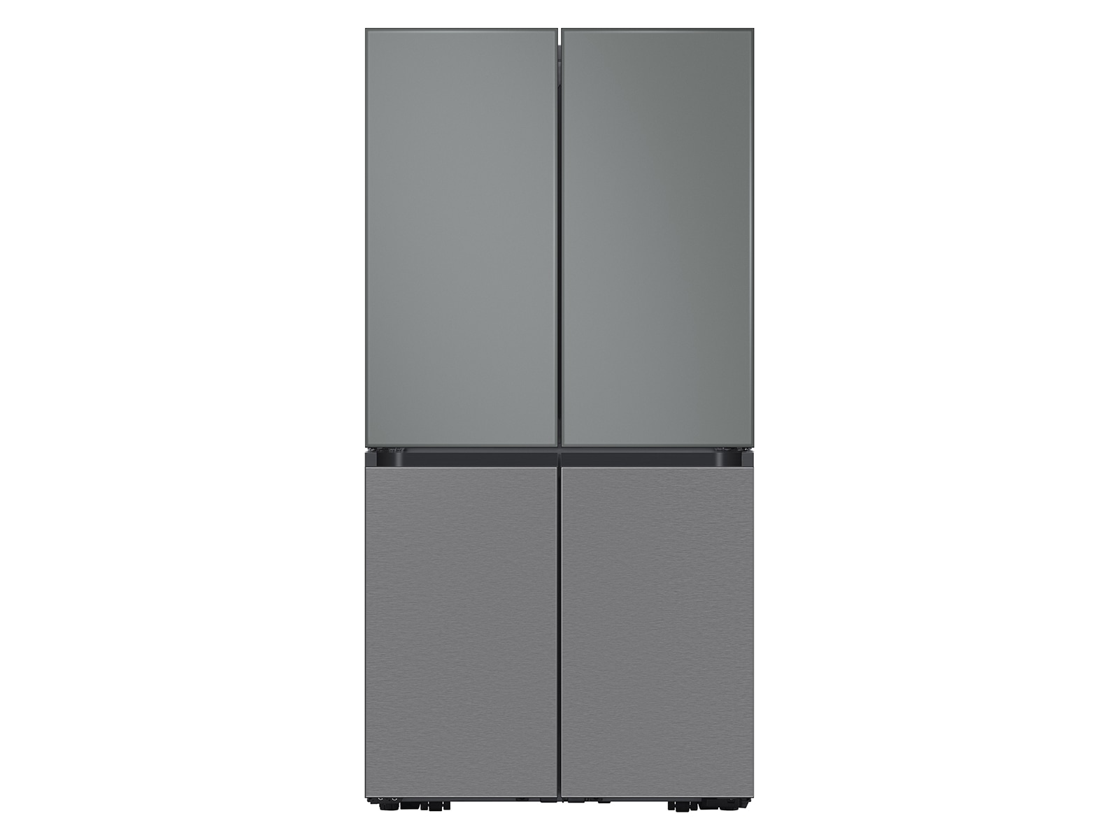 Bespoke 4-Door Flex™ Refrigerator Panel in White Glass - Bottom Panel Silver