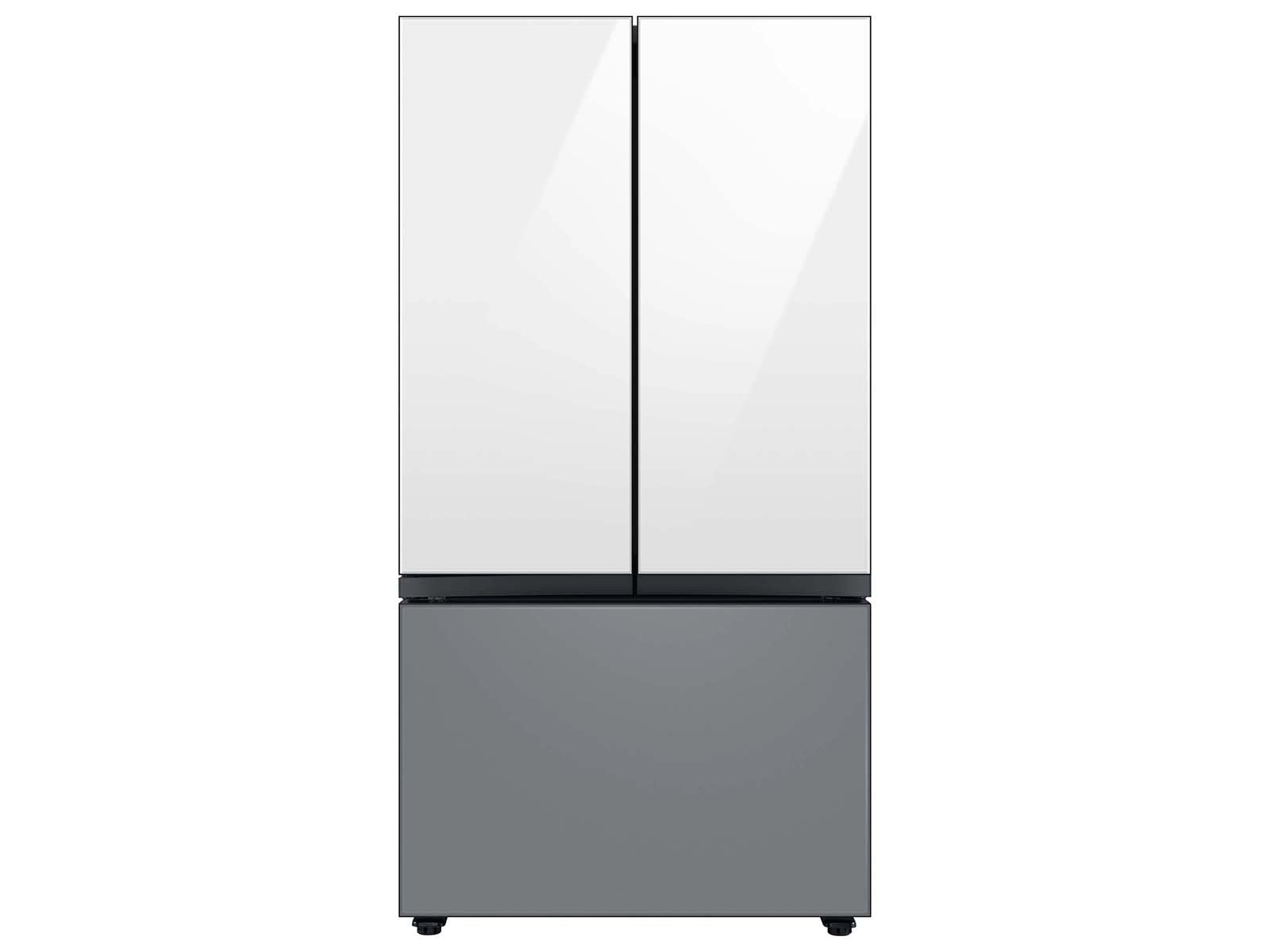 Bespoke 3-Door French Door Refrigerator Panel in White Glass - Top Panel White