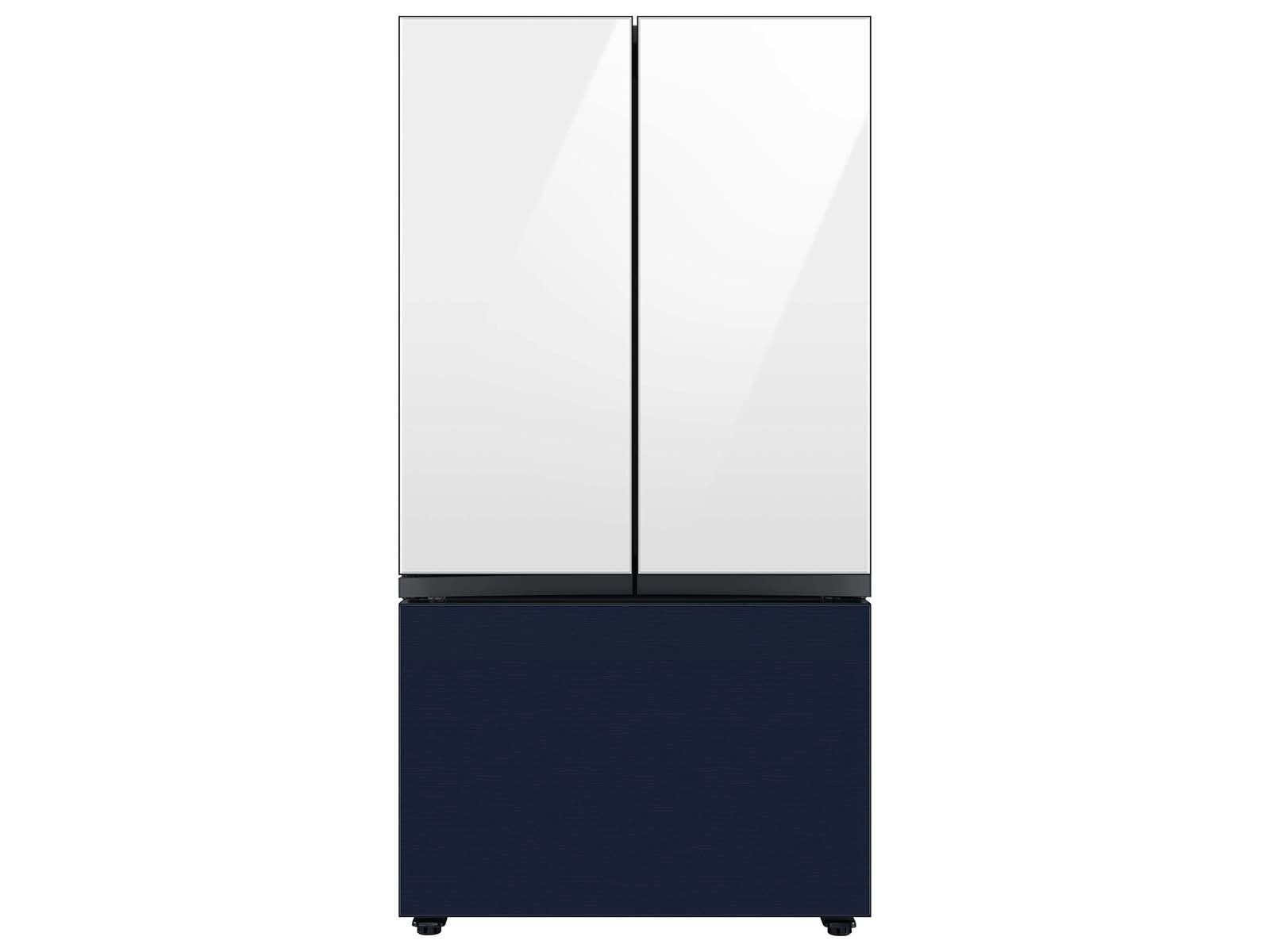 Bespoke 3-Door French Door Refrigerator Panel in White Glass - Top Panel White