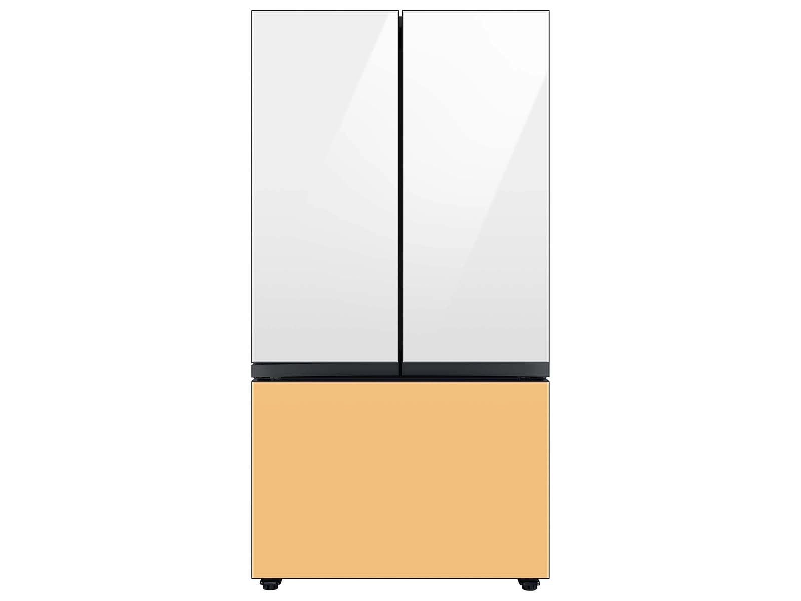 Bespoke 3-Door French Door Refrigerator Panel in White Glass - Top Panel White
