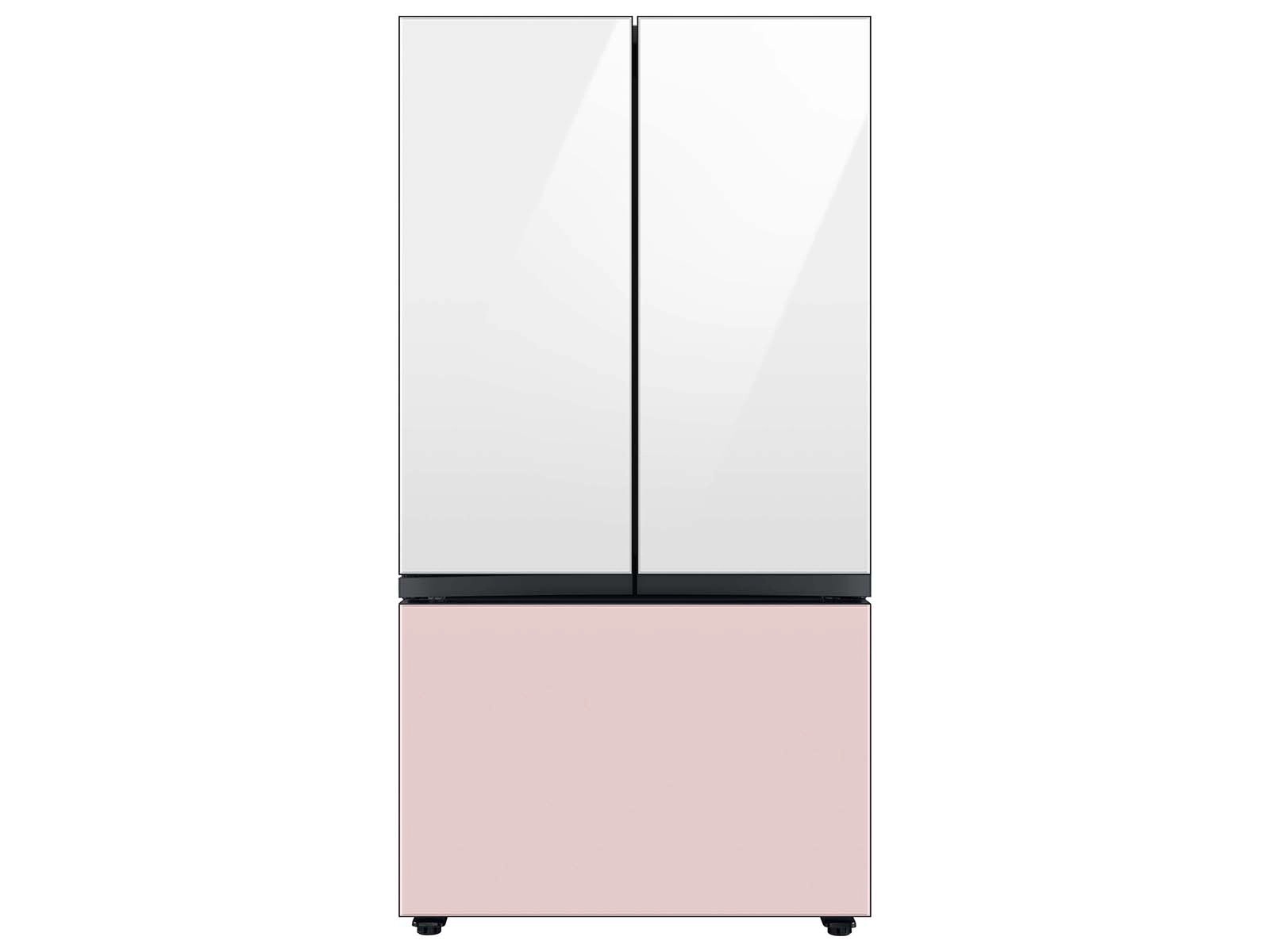 Bespoke 3-Door French Door Refrigerator Panel in White Glass - Top Panel White
