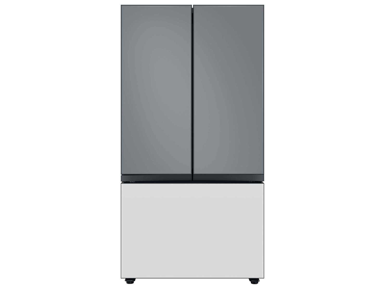 Bespoke 3-Door French Door Refrigerator Panel in Matte Grey Glass - Top Panel Gray
