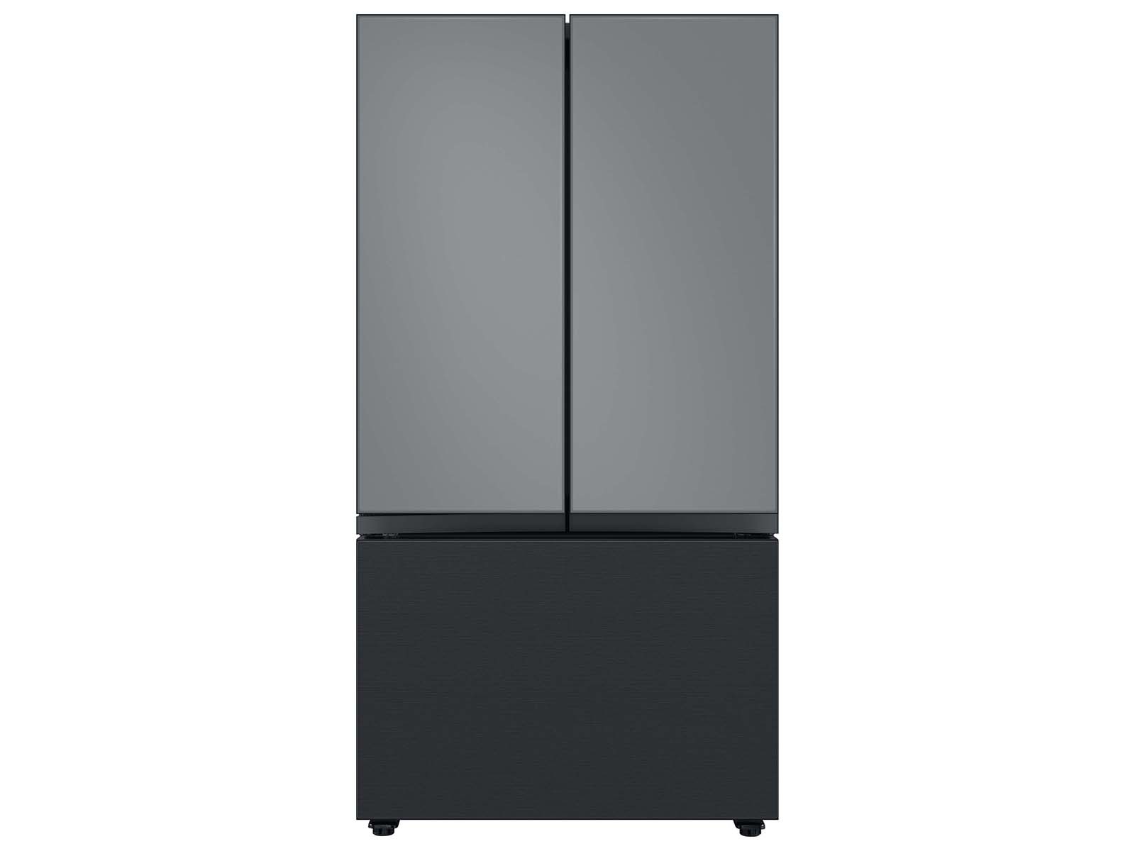 Bespoke 3-Door French Door Refrigerator Panel in Matte Grey Glass - Top Panel Gray