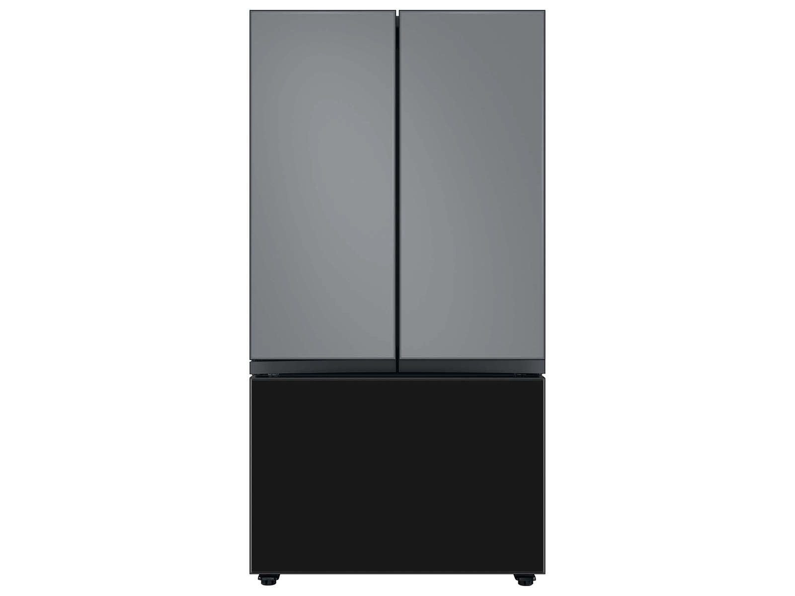 Bespoke 3-Door French Door Refrigerator Panel in Matte Grey Glass - Top Panel Gray