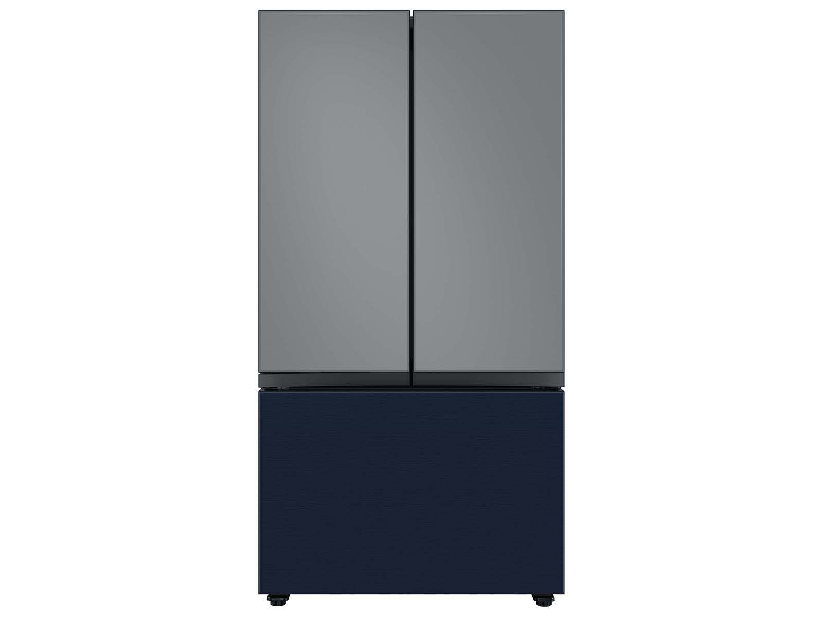 Bespoke 3-Door French Door Refrigerator Panel in Matte Grey Glass - Top Panel Gray