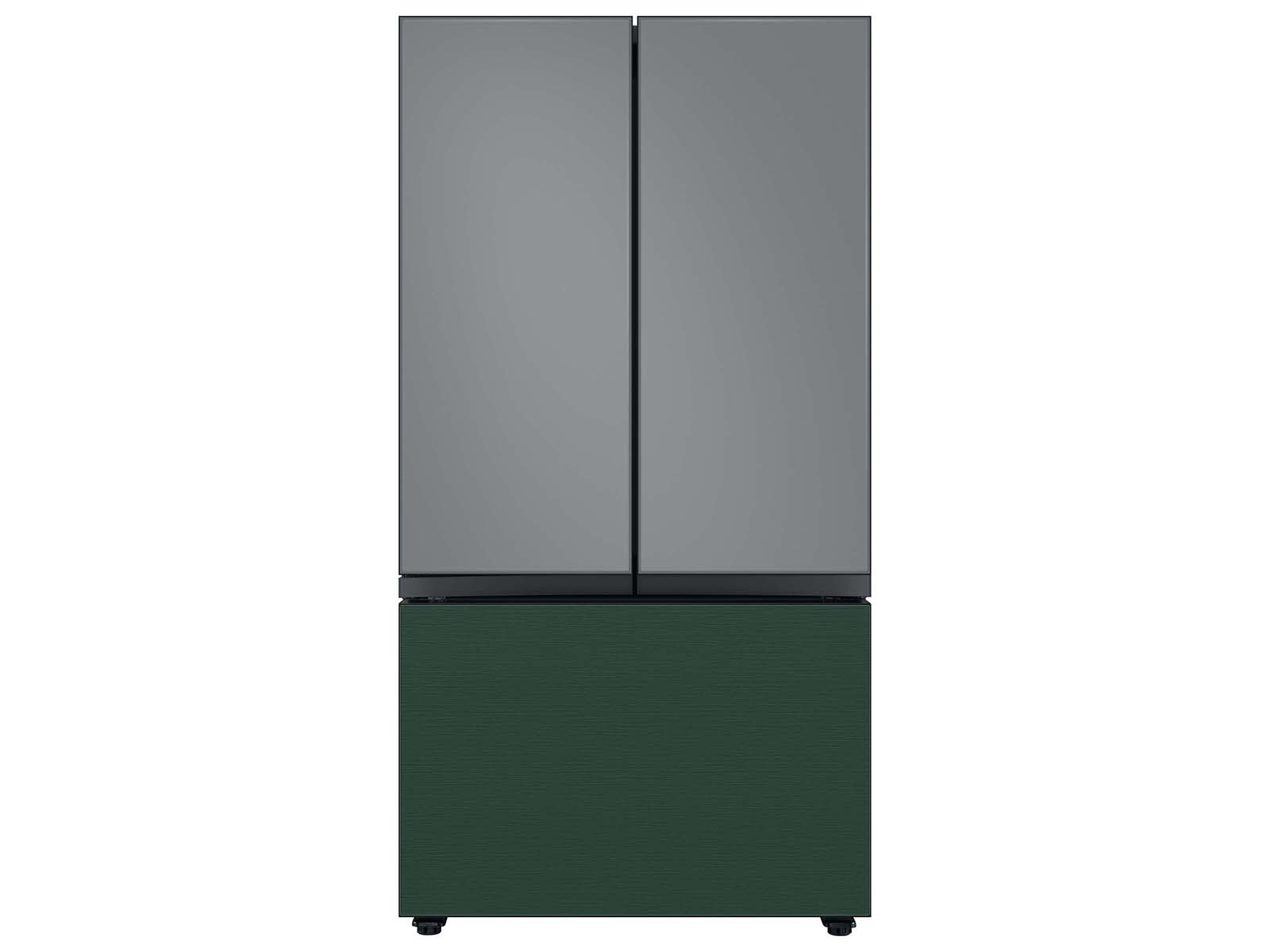 Bespoke 3-Door French Door Refrigerator Panel in Matte Grey Glass - Top Panel Gray