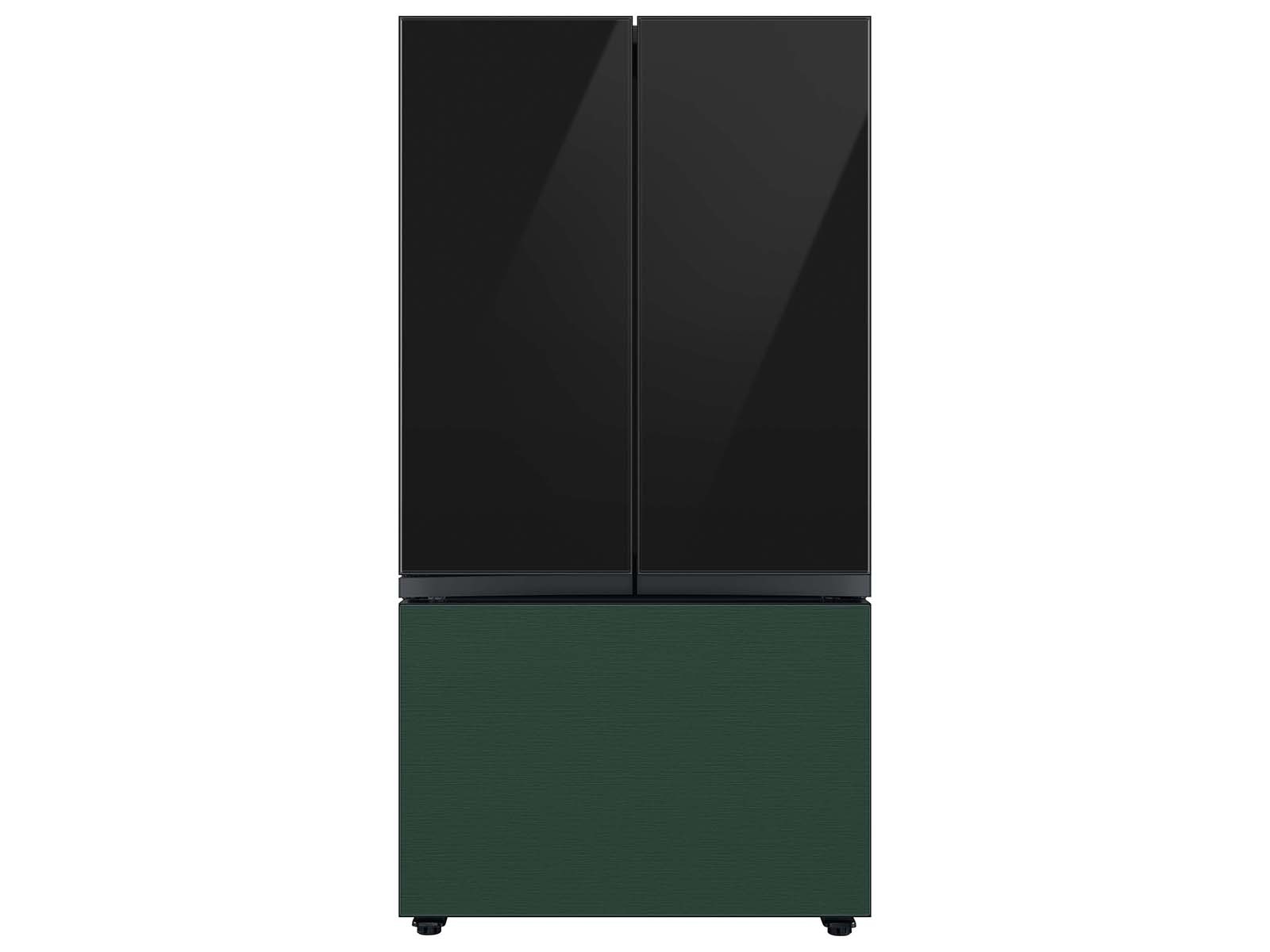 Bespoke 3-Door French Door Refrigerator Panel in Charcoal Glass - Top Panel Mocha Gray