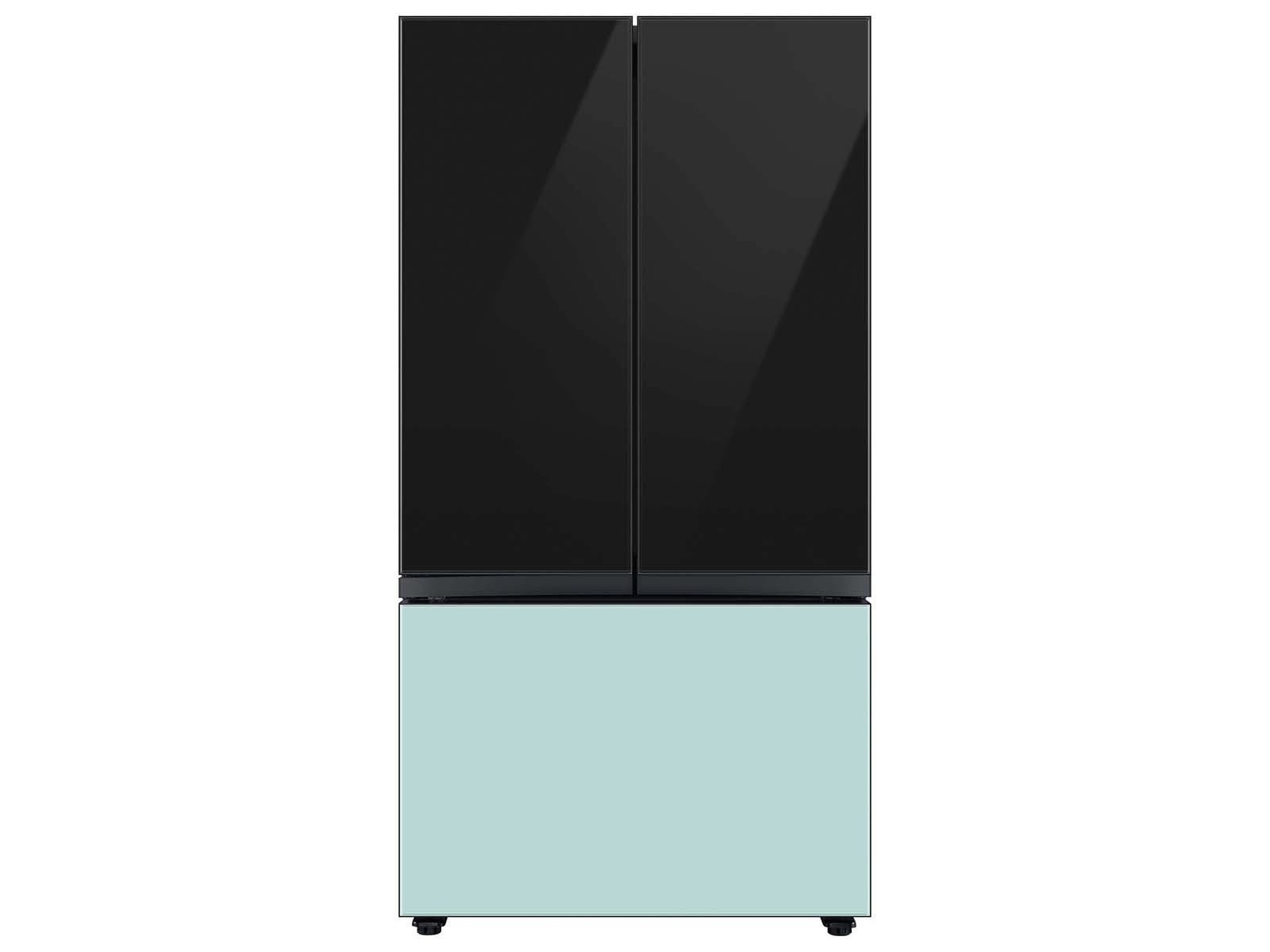 Bespoke 3-Door French Door Refrigerator Panel in Charcoal Glass - Top Panel Mocha Gray