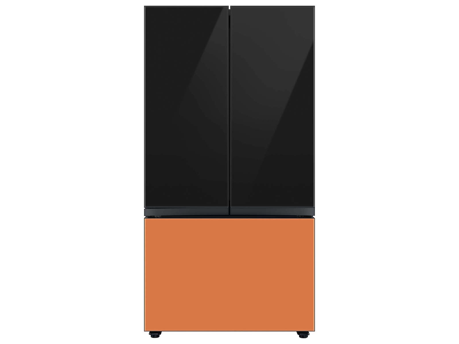 Bespoke 3-Door French Door Refrigerator Panel in Charcoal Glass - Top Panel Mocha Gray