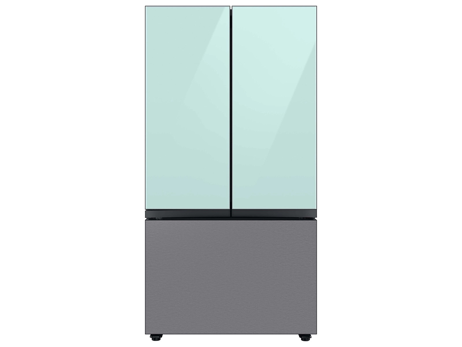 Bespoke 3-Door French Door Refrigerator Panel in Morning Blue Glass - Top Panel Blue
