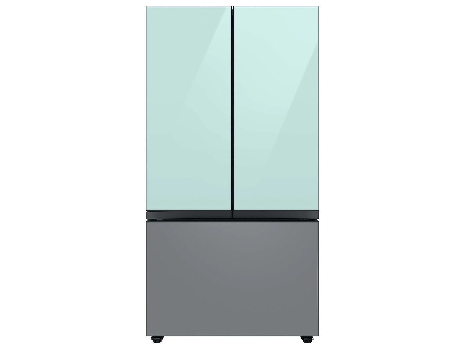 Bespoke 3-Door French Door Refrigerator Panel in Morning Blue Glass - Top Panel Blue