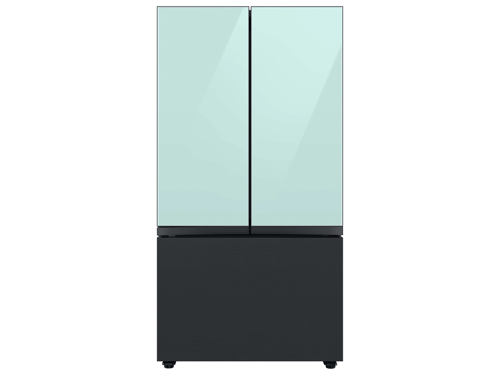 Bespoke 3-Door French Door Refrigerator Panel in Morning Blue Glass - Top Panel Blue