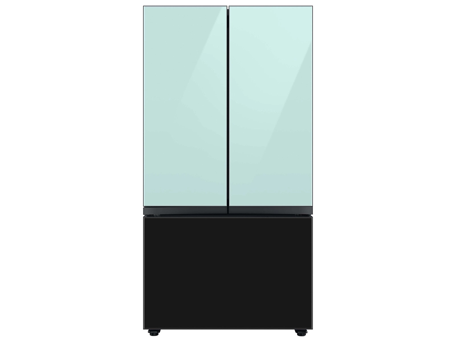 Bespoke 3-Door French Door Refrigerator Panel in Morning Blue Glass - Top Panel Blue