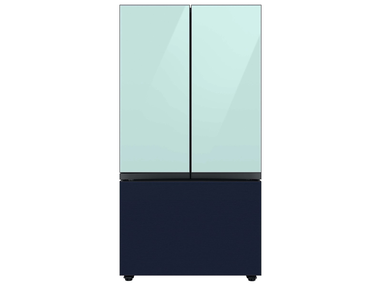 Bespoke 3-Door French Door Refrigerator Panel in Morning Blue Glass - Top Panel Blue