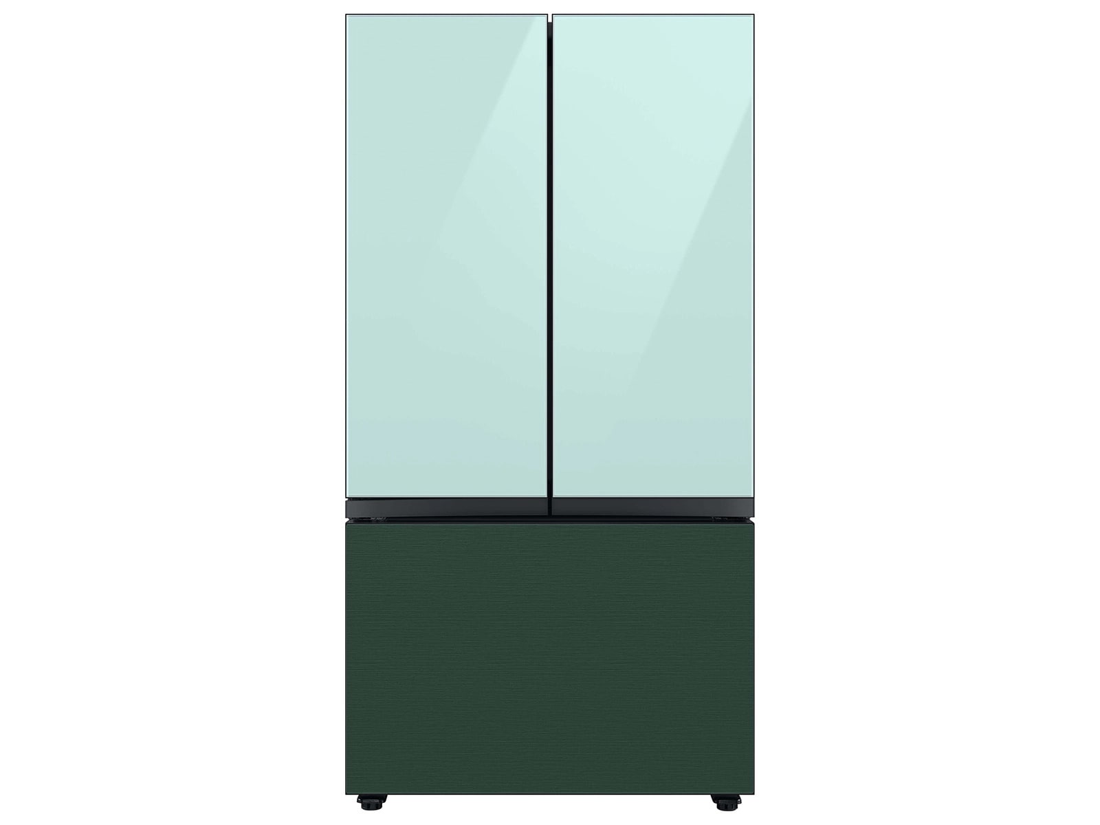 Bespoke 3-Door French Door Refrigerator Panel in Morning Blue Glass - Top Panel Blue