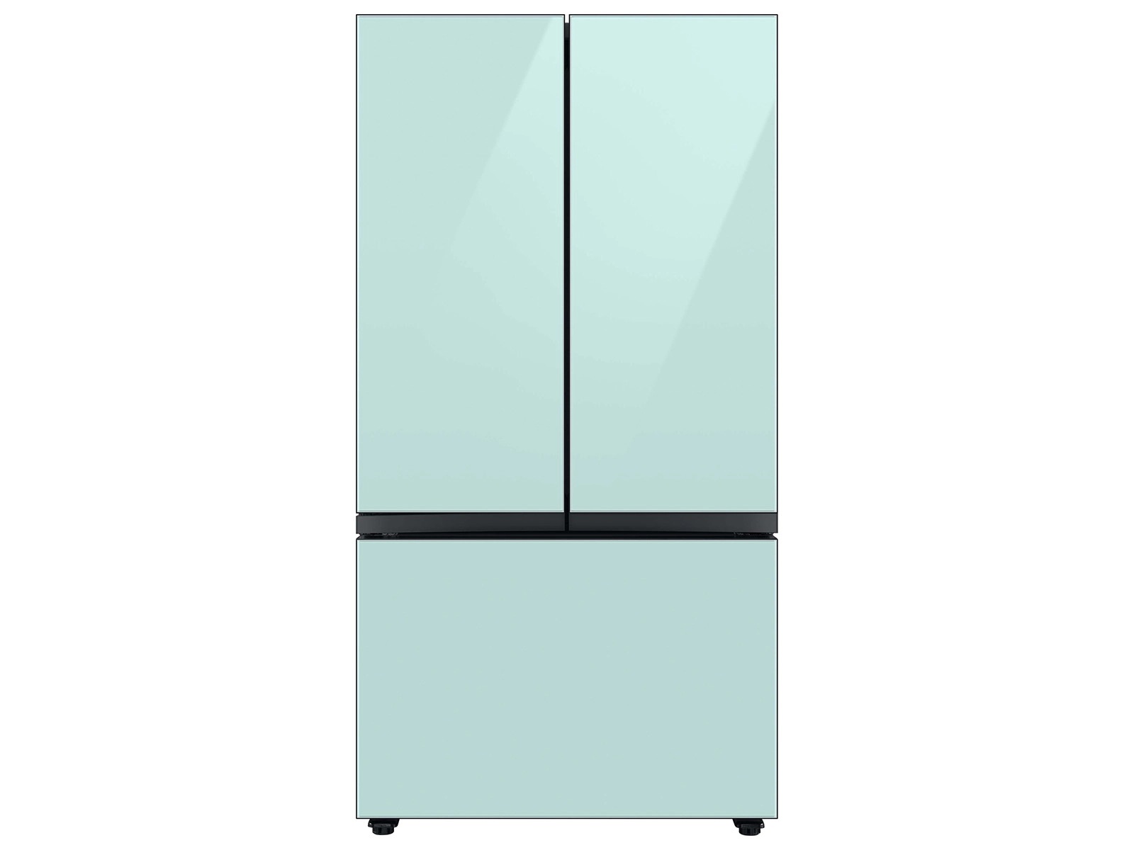 Bespoke 3-Door French Door Refrigerator Panel in Morning Blue Glass - Top Panel Blue