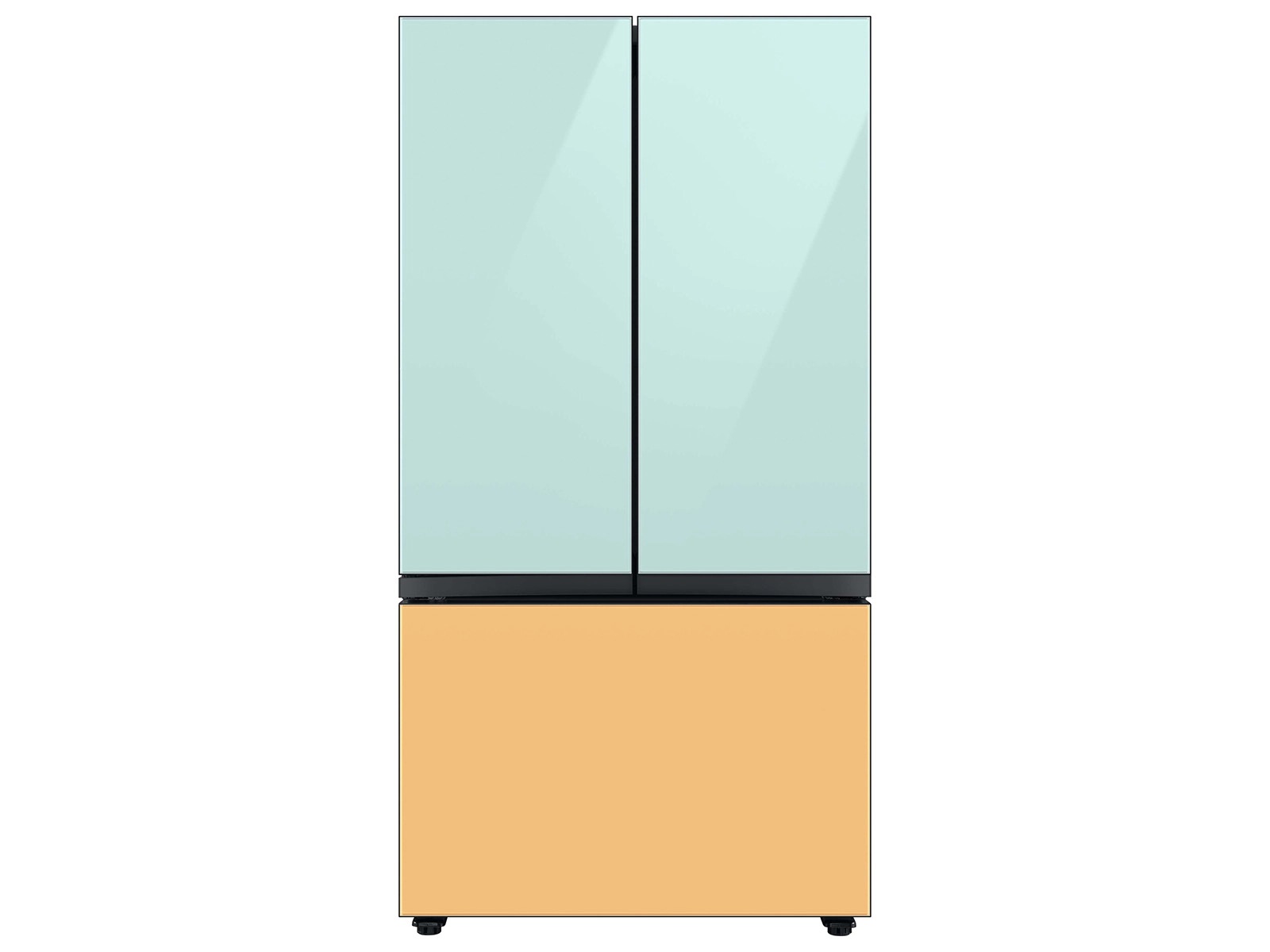 Bespoke 3-Door French Door Refrigerator Panel in Morning Blue Glass - Top Panel Blue