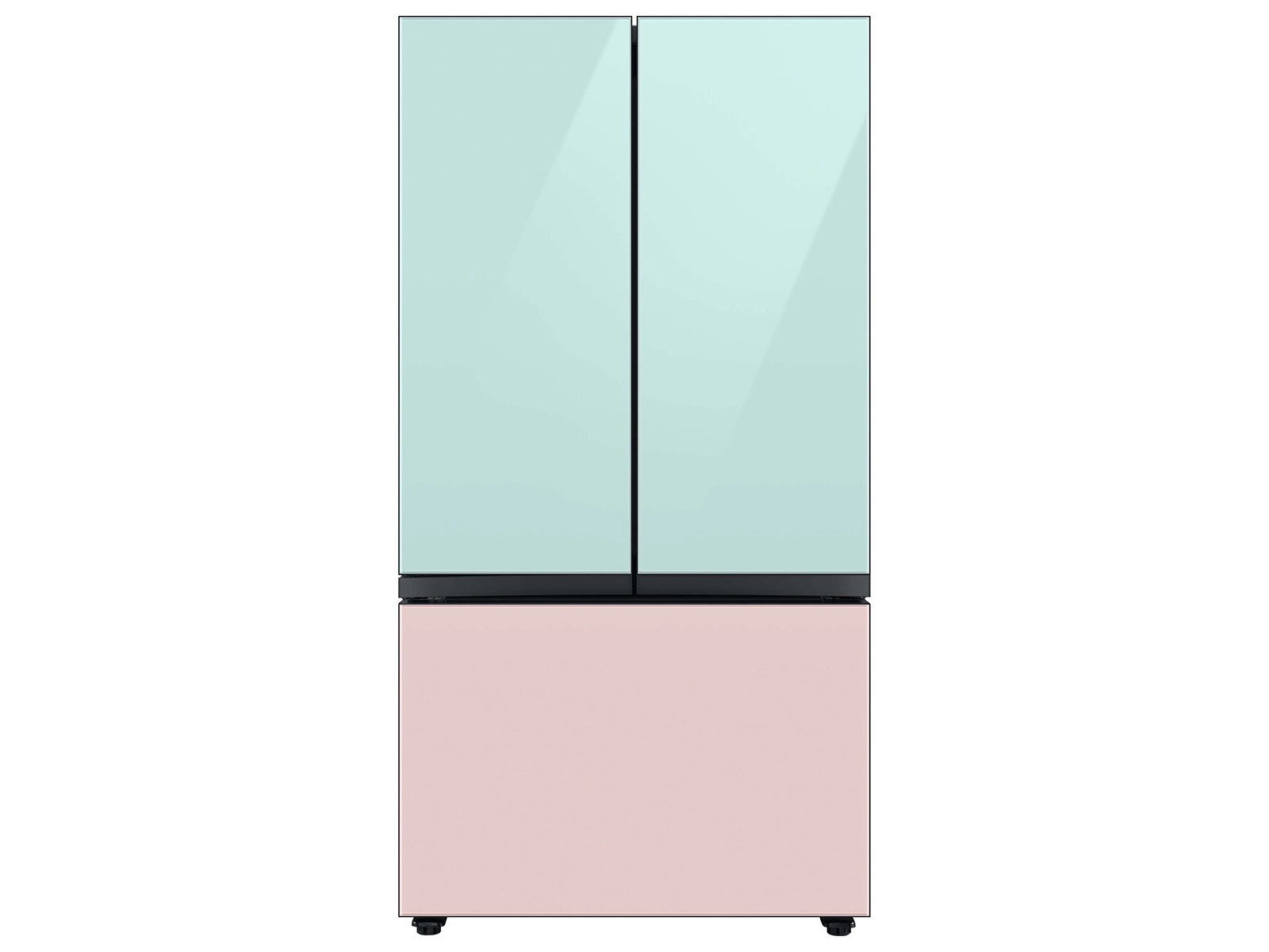 Bespoke 3-Door French Door Refrigerator Panel in Morning Blue Glass - Top Panel Blue