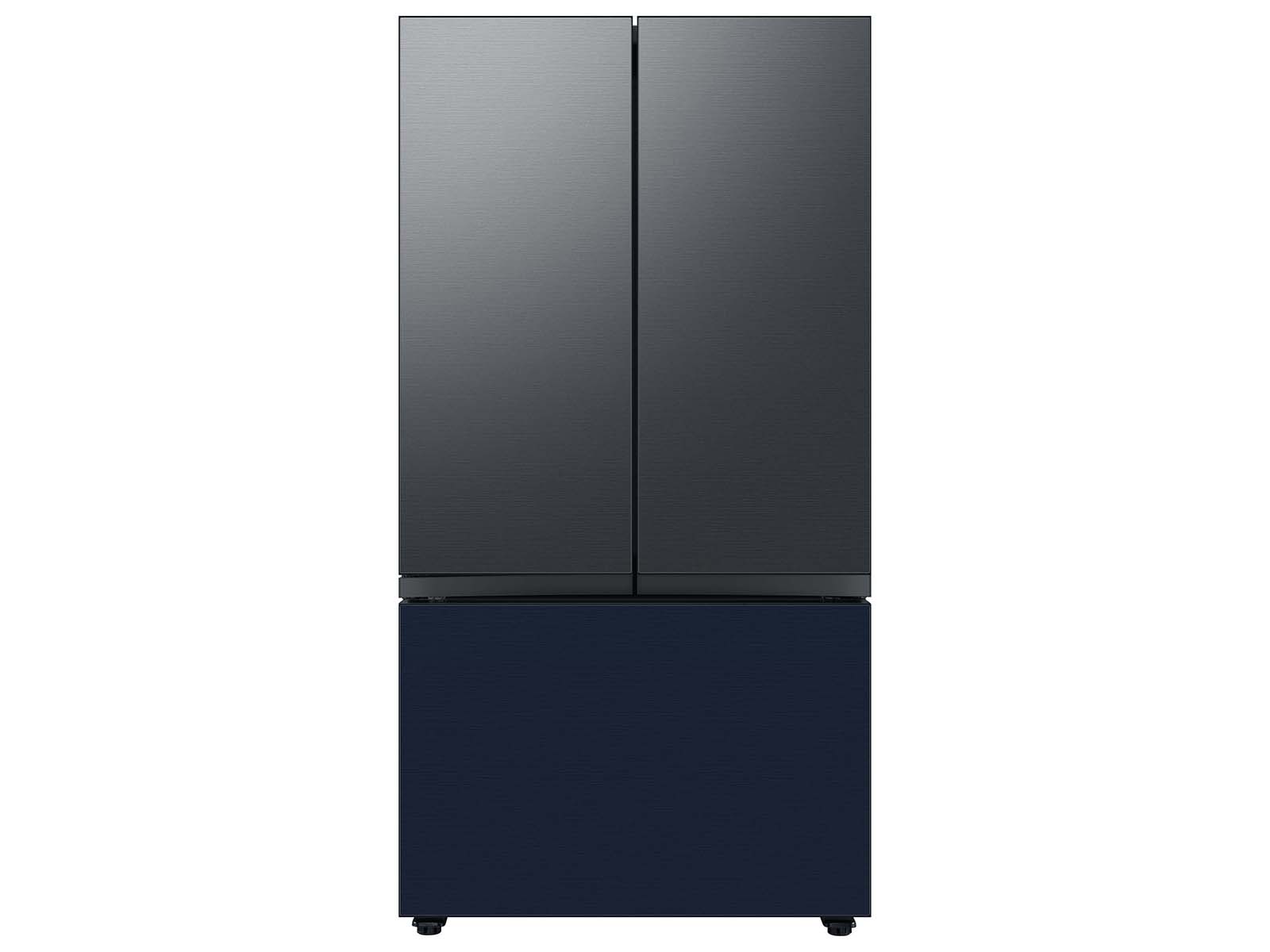 Bespoke 3-Door French Door Refrigerator Panel in Matte Black Steel - Top Panel Black