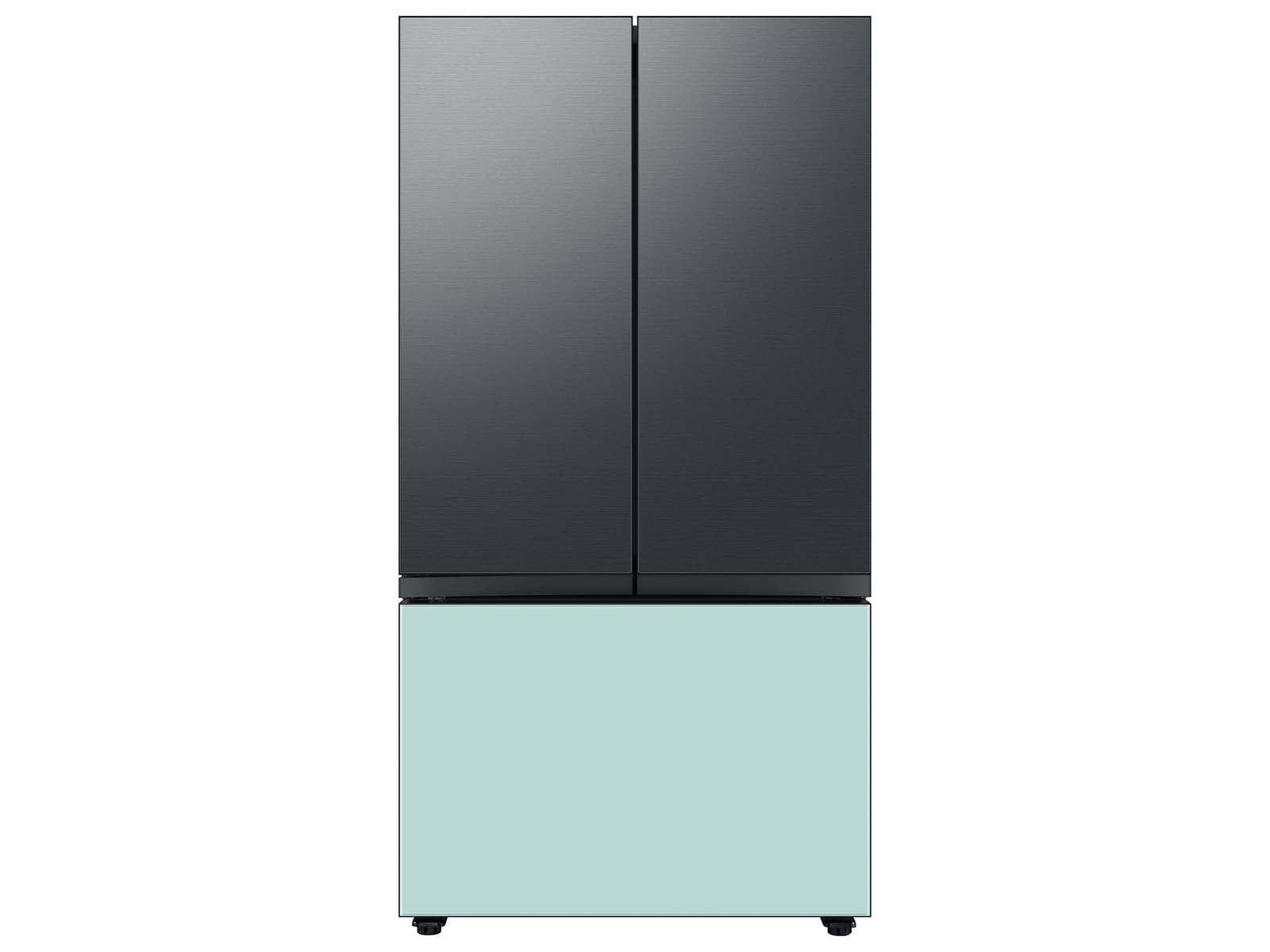 Bespoke 3-Door French Door Refrigerator Panel in Matte Black Steel - Top Panel Black