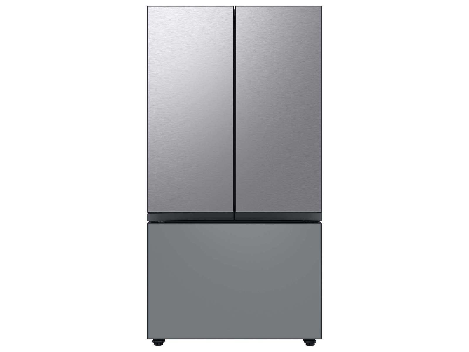 Bespoke 3-Door French Door Refrigerator Panel in Stainless Steel - Top Panel Light Gray