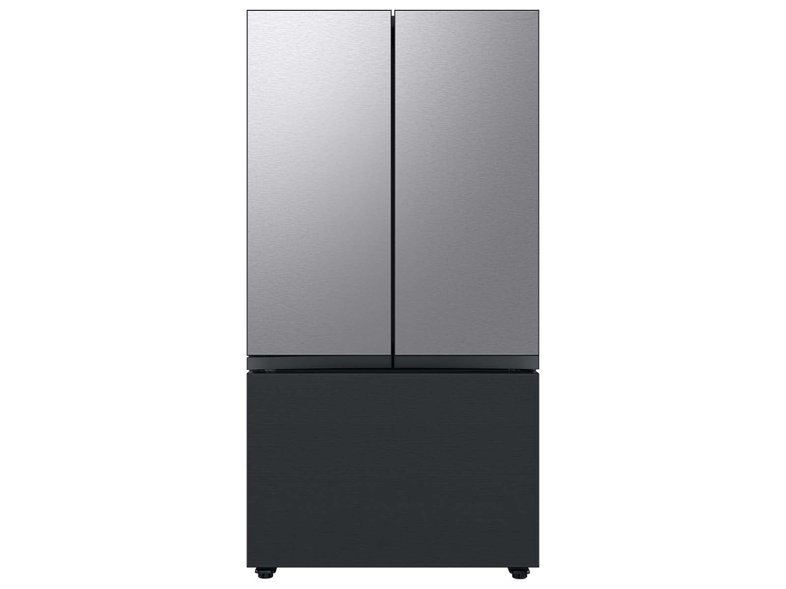 Bespoke 3-Door French Door Refrigerator Panel in Stainless Steel - Top Panel Light Gray